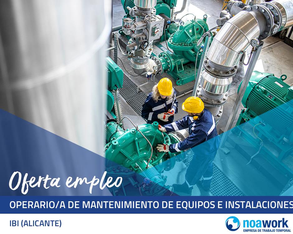 Operario/a de mantenimiento de equipos e instalaciones