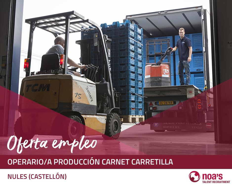 Operario/a producción carnet carretilla