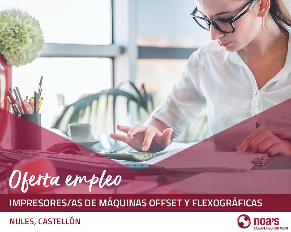 Impresores/as de máquinas offset y flexográficas