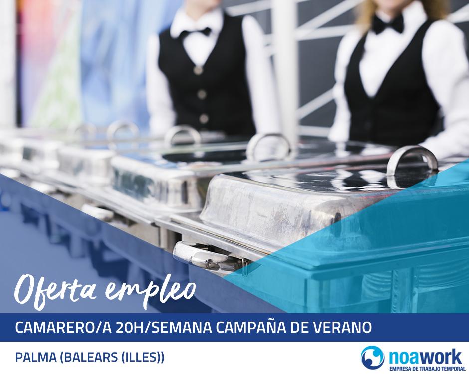 Camarero/a 20h/semana campaña de verano