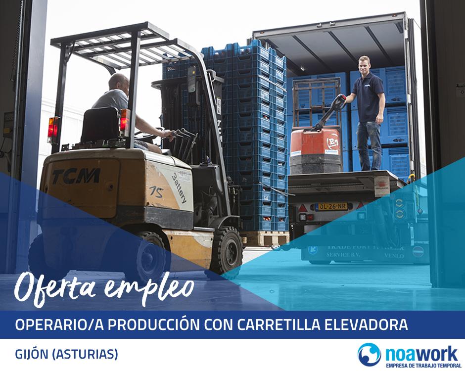 Operario/a producción con carretilla elevadora