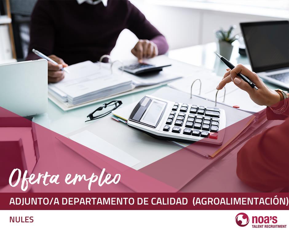 Adjunto/a departamento de calidad  (agroalimentación)