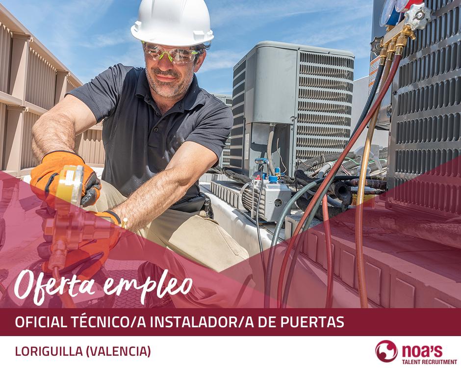 Oficial técnico/a instalador/a de puertas