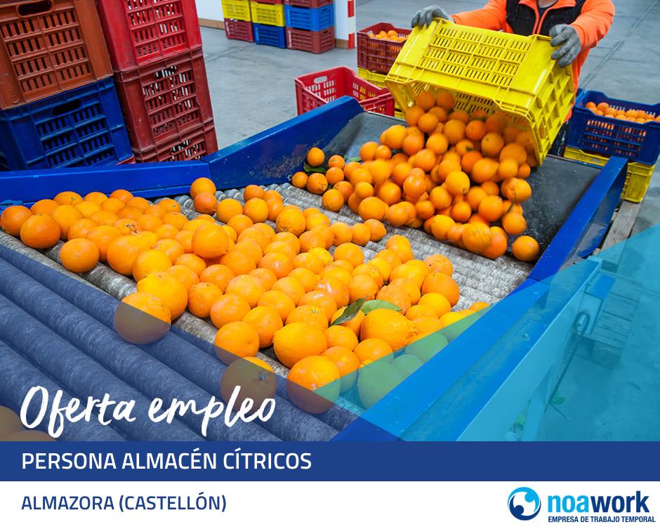 Persona almacén cítricos