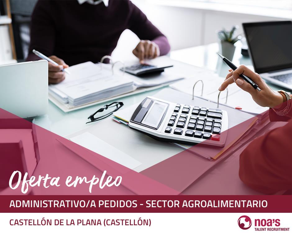 Administrativo/a pedidos - sector agroalimentario