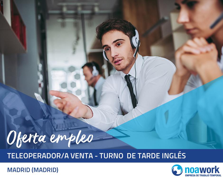 Teleoperador/a venta - turno  de tarde inglés
