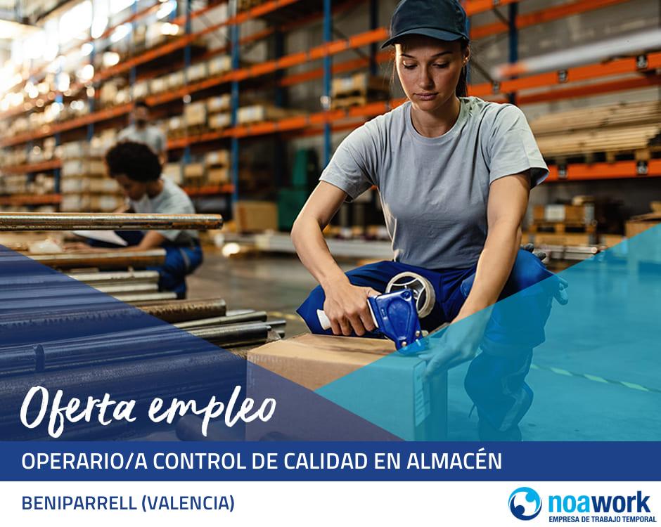 Operario/a control de calidad en almacén