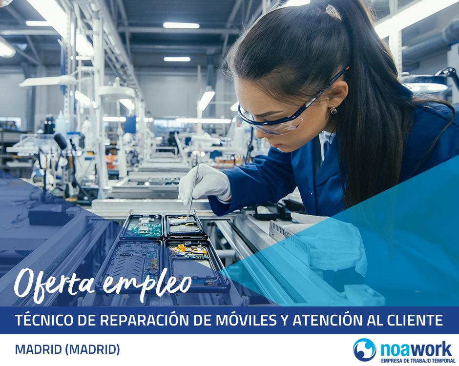 Técnico de reparación de móviles y atención al cliente