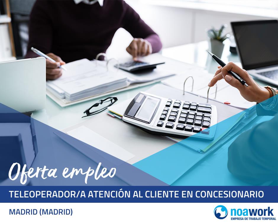 Teleoperador/a atención al cliente en concesionario