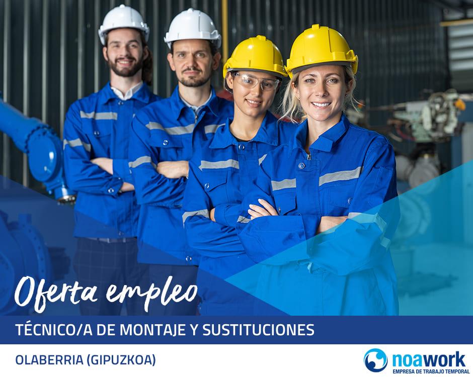 Técnico/a de montaje y sustituciones