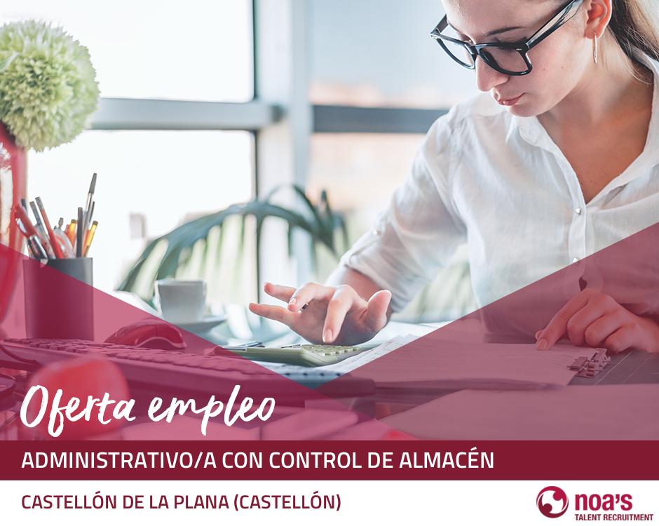 Administrativo/a con control de almacén