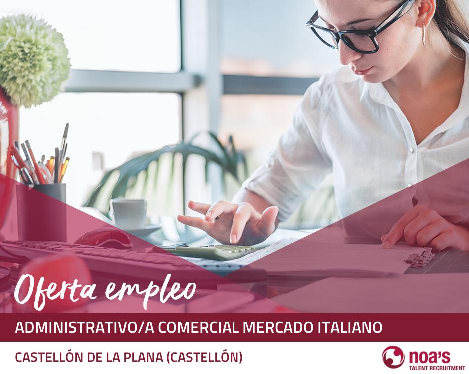 Administrativo/a comercial mercado italiano
