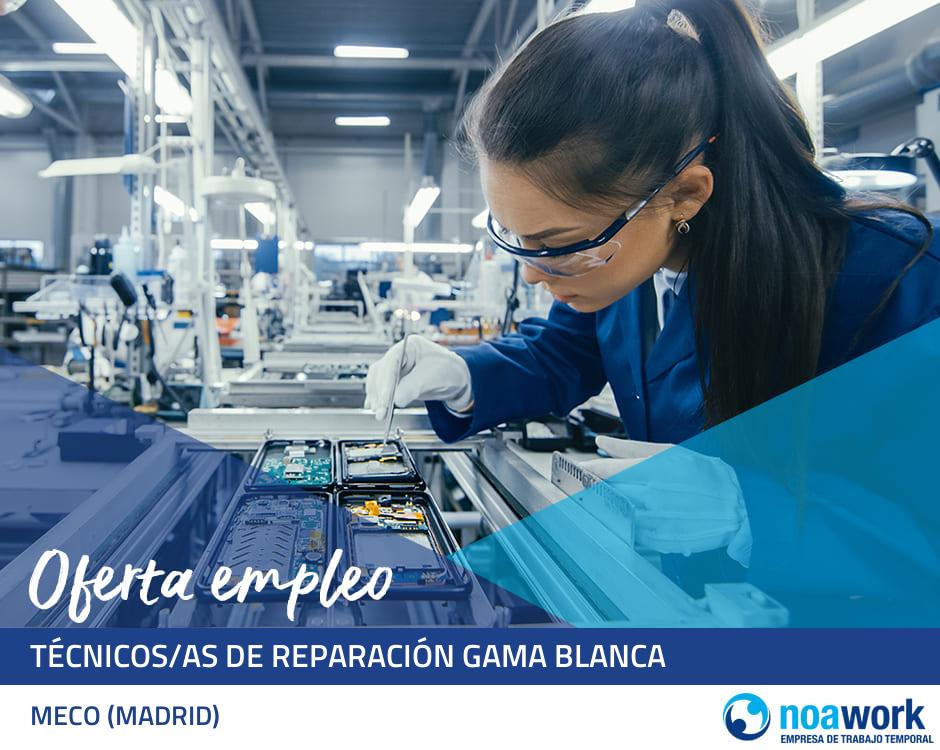 Técnicos/as de reparación gama blanca