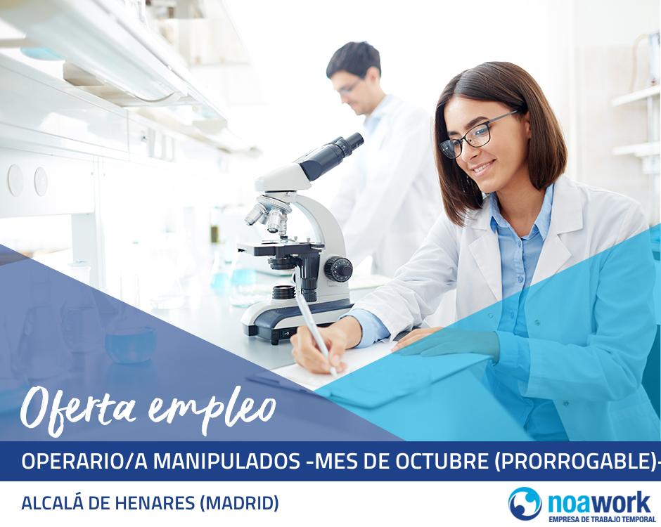 Operario/a manipulados -mes de octubre (prorrogable)-