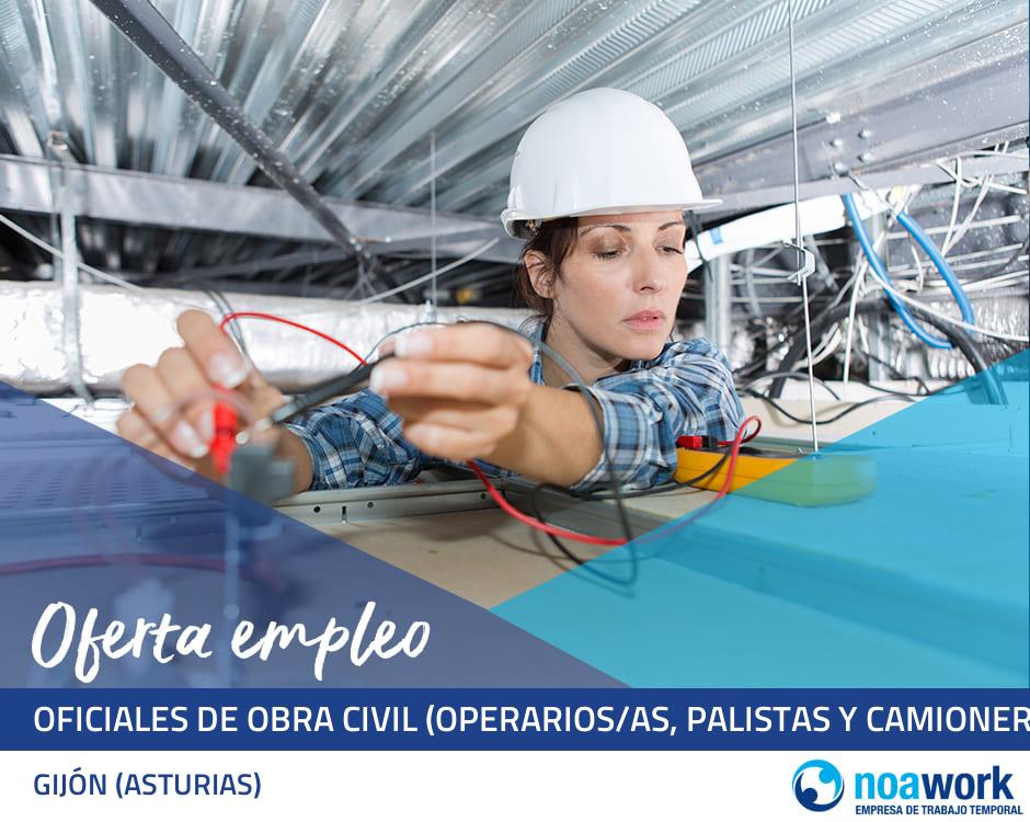 Oficiales de obra civil (operarios/as, palistas y camioneros/as)