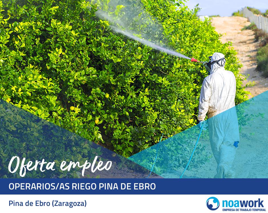 Operarios/as riego pina de ebro