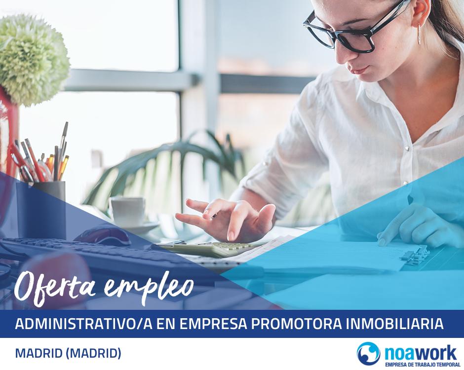 Administrativo/a en empresa promotora inmobiliaria
