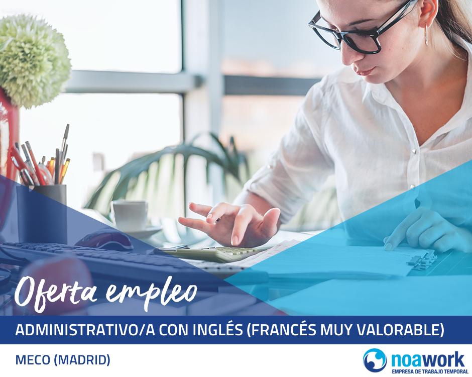 Administrativo/a con inglés (francés muy valorable)