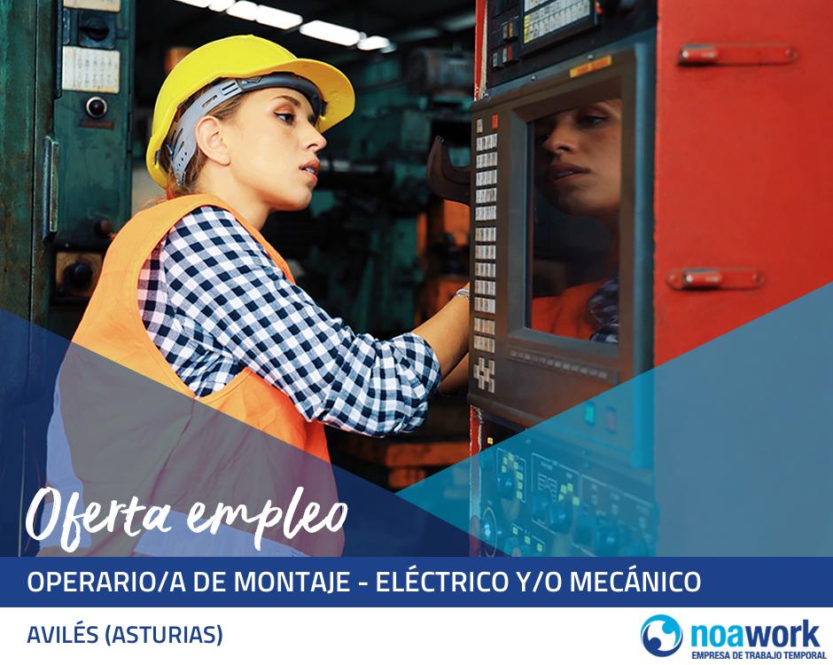 Operario/a de montaje - eléctrico y/o mecánico