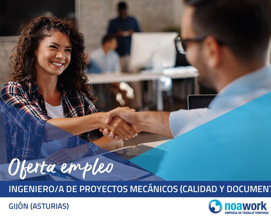 Ingeniero/a de proyectos mecánicos (calidad y documentación)