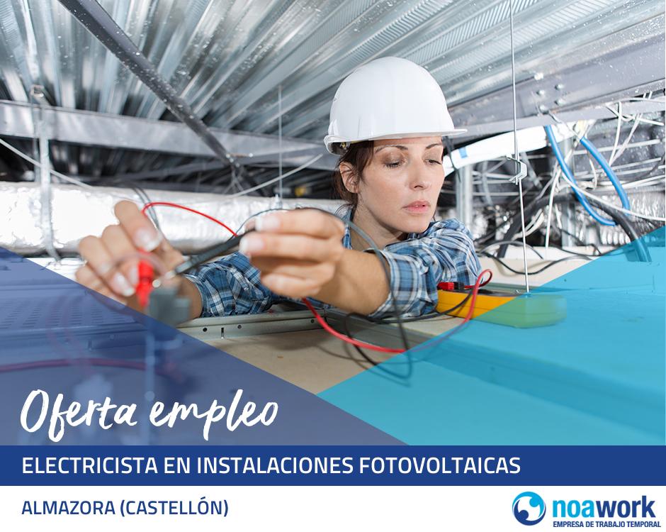 Electricista en instalaciones fotovoltaicas