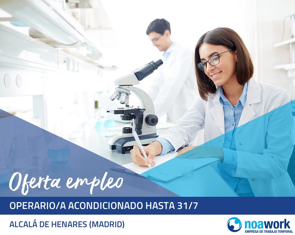 Operario/a acondicionado hasta 31/7