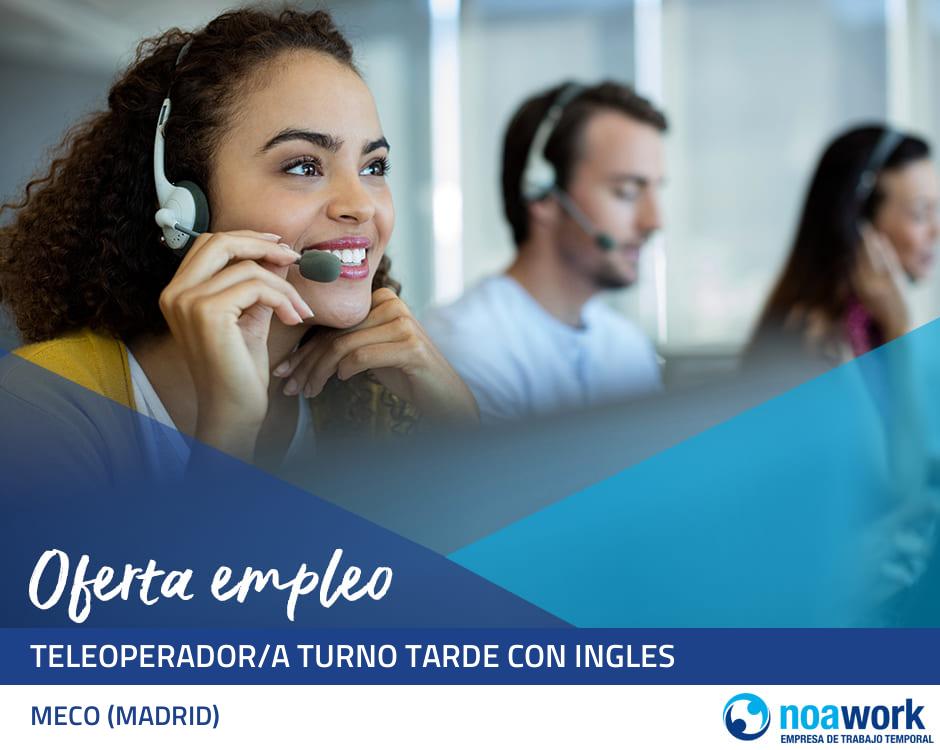 Teleoperador/a turno tarde con ingles