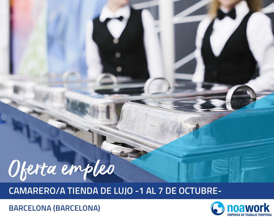 Camarero/a tienda de lujo -1 al 7 de octubre-