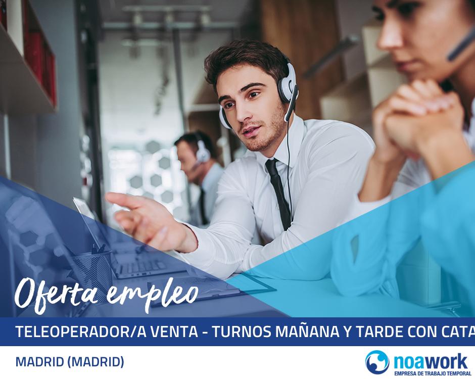 Teleoperador/a venta - turnos mañana y tarde con catalán (teletrabajo)